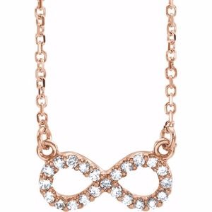 14K Rose  Diamond Infinity Necklace